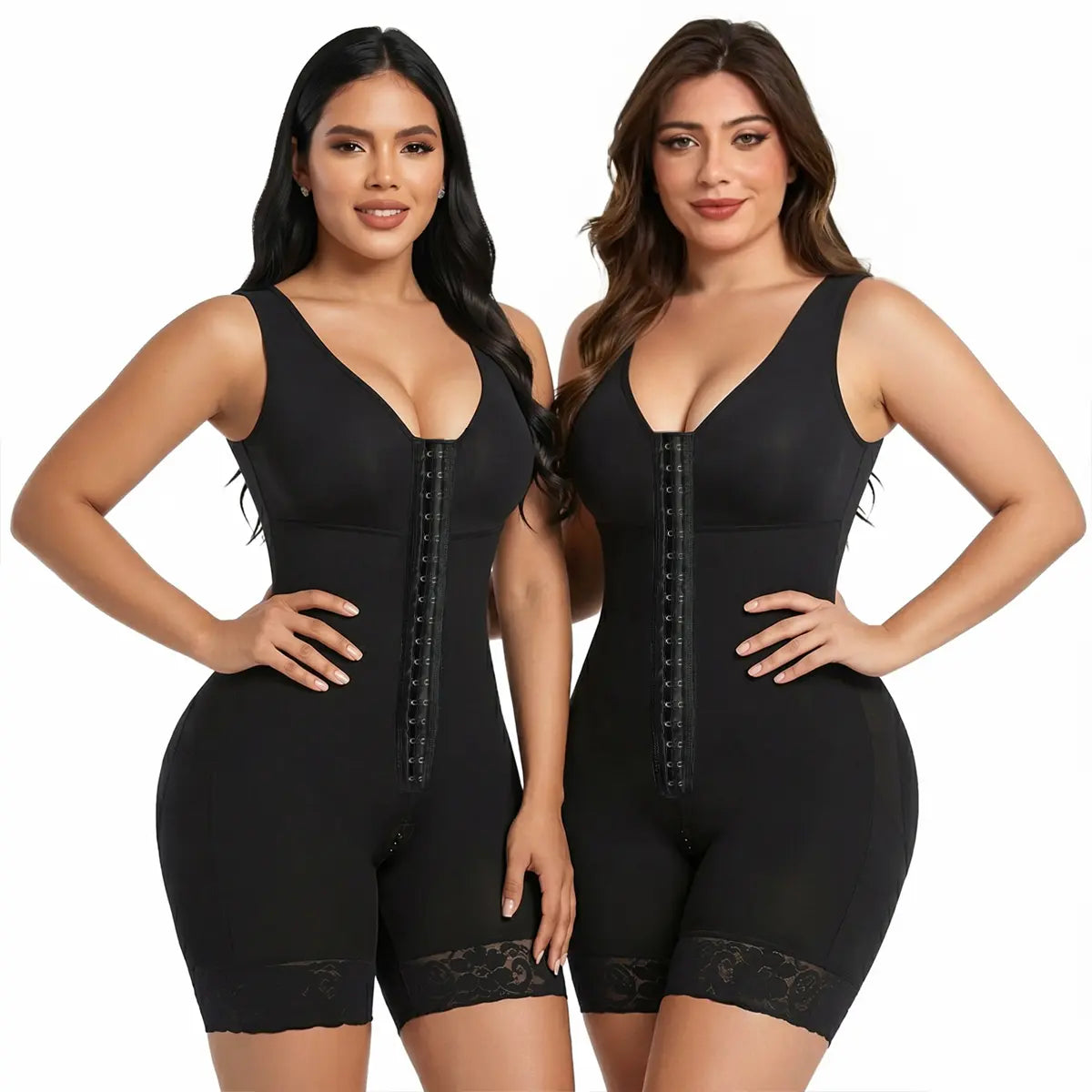 Women's underwear, tummy control shapewear, full butt lift shapewear, with hook closure.