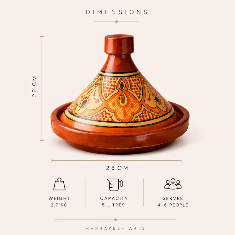 Handmade Moroccan Tagine – Traditional Glazed Terracotta Cooking Pot