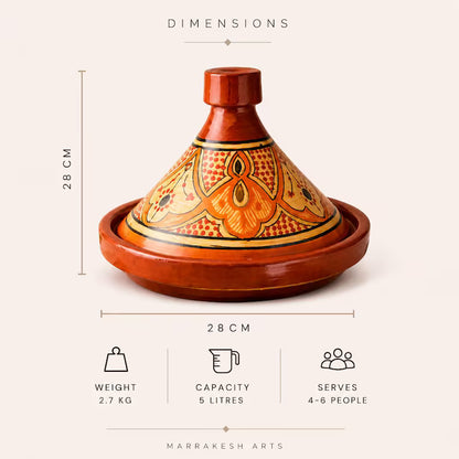 Handmade Moroccan Tagine – Traditional Glazed Terracotta Cooking Pot