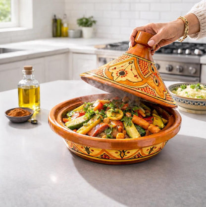 Handmade Moroccan Tagine – Traditional Glazed Terracotta Cooking Pot