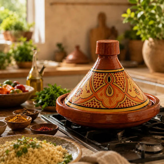 Handmade Moroccan Tagine – Traditional Glazed Terracotta Cooking Pot