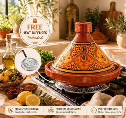 Handmade Moroccan Tagine – Traditional Glazed Terracotta Cooking Pot