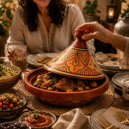 Handmade Moroccan Tagine – Traditional Glazed Terracotta Cooking Pot